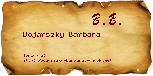 Bojarszky Barbara névjegykártya